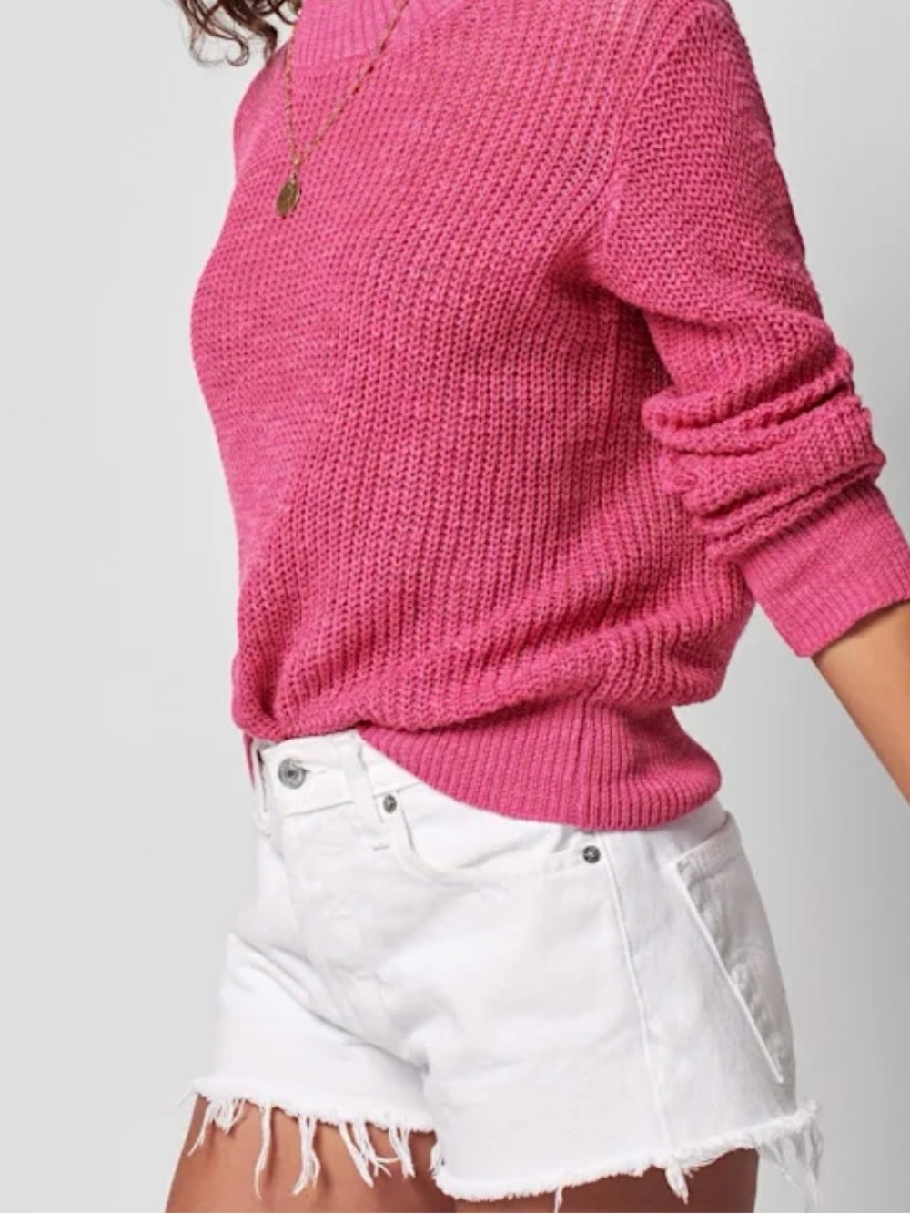 Faherty Brand French Rose Linen Cotton  Knit Sweater - Originally $168